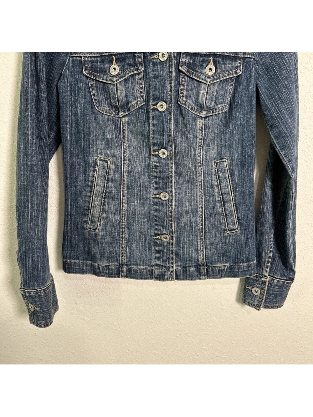 Tommy Hilfiger Women's XS Jacket Blue Denim Fitted Buttons Pockets Logo Stitched - Picture 3 of 13